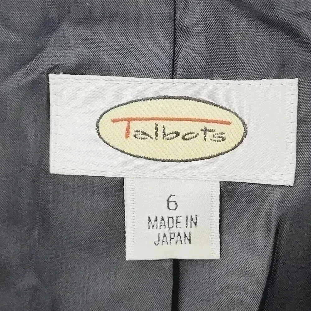 Vintage Talbots Pattern Women's Blazer Black Size 6 - Picture 6 of 8